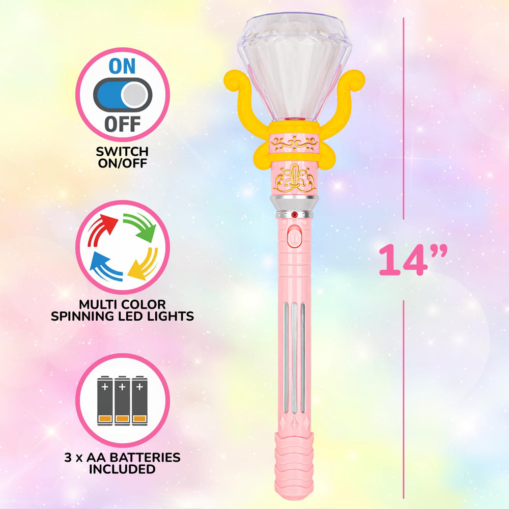 ArtCreativity light up spinning diamond princess wand bottom creates magical moments