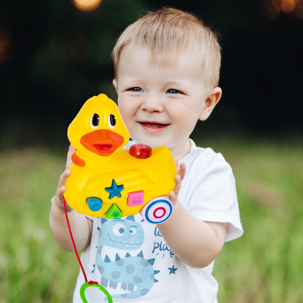 ArtCreativity duck toy's compact size fits shelves as a playful nursery decor.