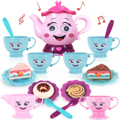 ArtCreativity musical tea set teapot with motion-activated pour enhances pretend play