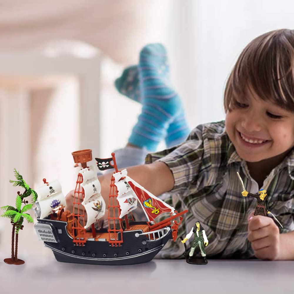 ArtCreativity pirate boat playset features durable safe plastic.
