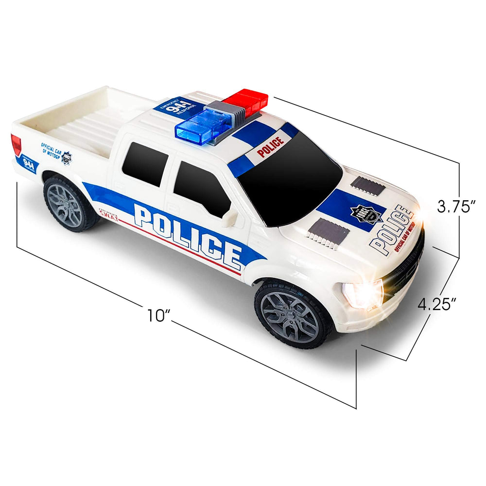 ArtCreativity police car toy 1-20 scale, realistic design boosts immersive cops-and-robbers play.