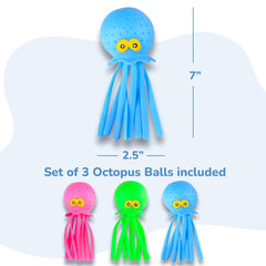 Pool-friendly octopus toy set in a practical 3-pack for families