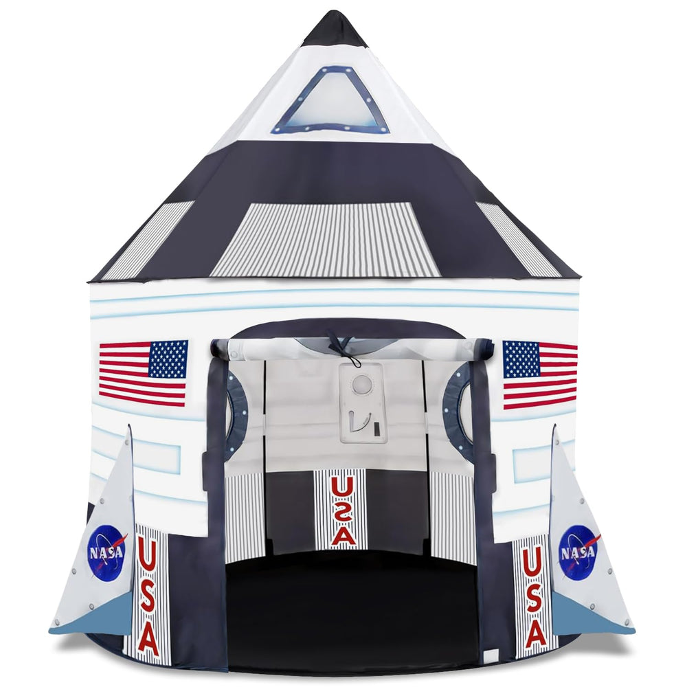 ArtCreativity space tent interior view promotes imaginative play with cozy mesh windows.