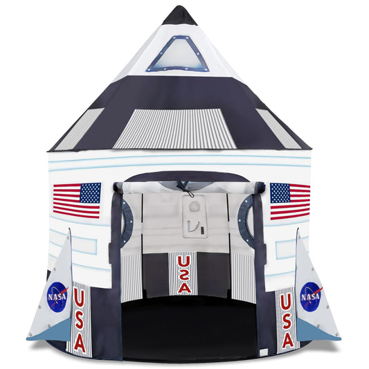 ArtCreativity space tent interior view promotes imaginative play with cozy mesh windows.