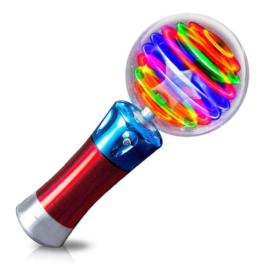 ArtCreativity Spinning Light Up Toy Wand front view with colorful LEDs for immersive play.