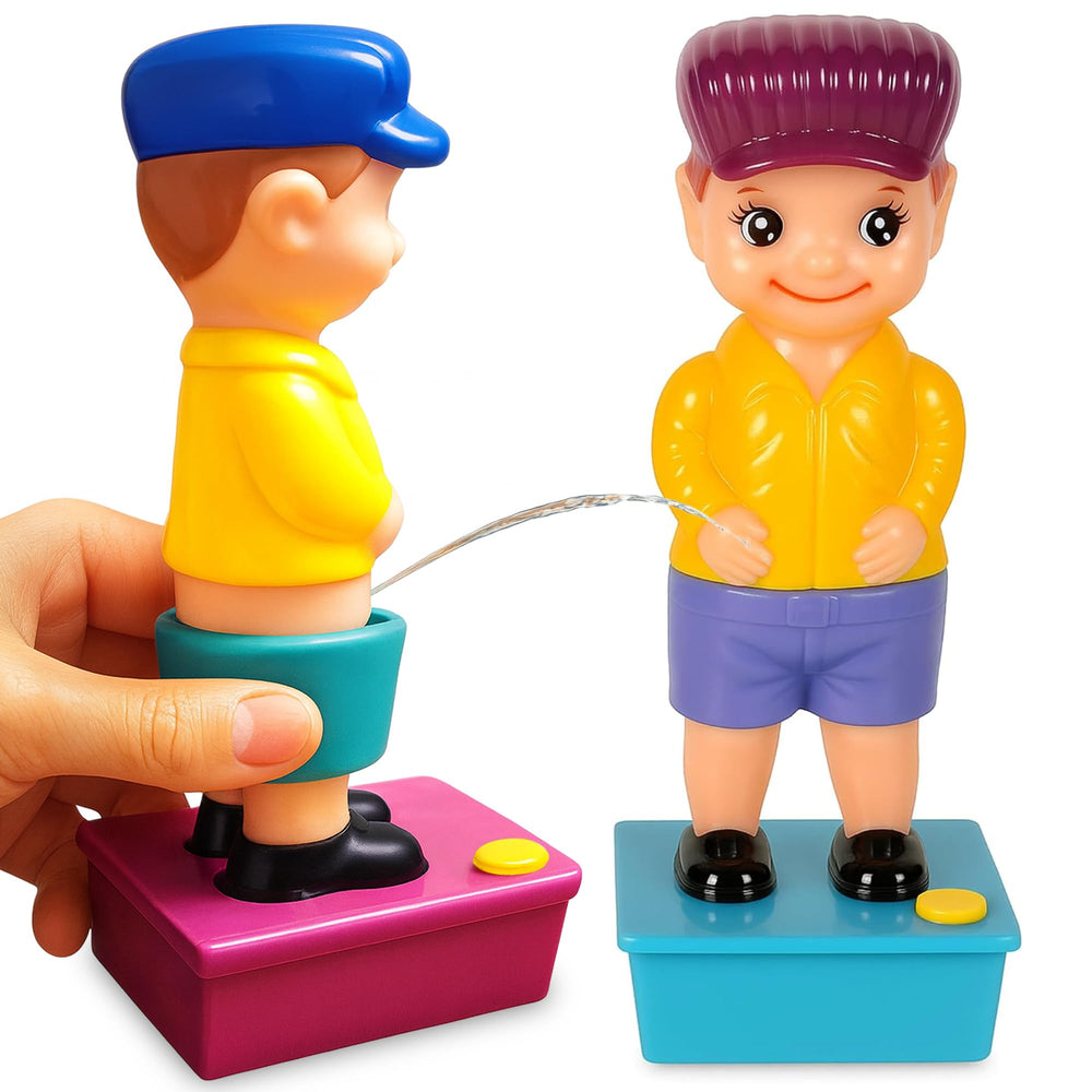 ArtCreativity squirt wee boy pair 7-5-inch toys ready for playful desk display.
