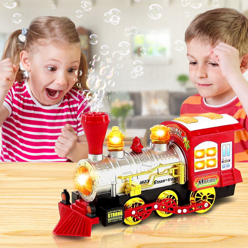 ArtCreativity train in bump-n-go action navigating around obstacles.