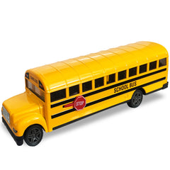 ArtCreativity yellow school bus toy 8.5 inches, durable diecast for pretend play.
