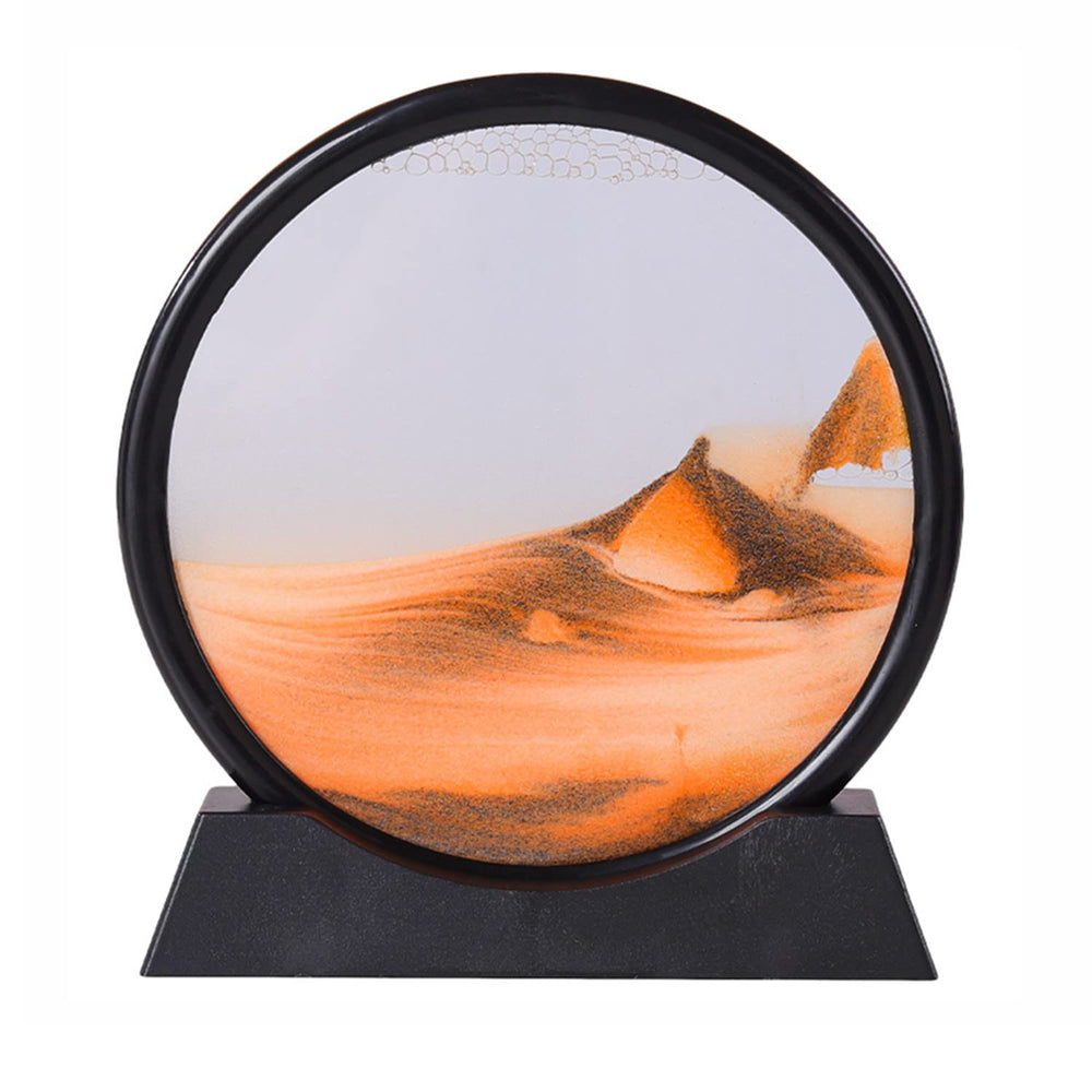 Arthink Moving Sand Art Round Glass displays a mesmerizing 3D sea scene for calming desk decor.