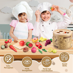 Arthopt wooden fruit slices with colorful pieces for tiny hands.