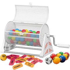ArtiSpin raffle drum full view showing durable metal construction for events