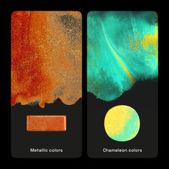 ARTISTRO glittery metallic paints close-up show bold shimmer effects