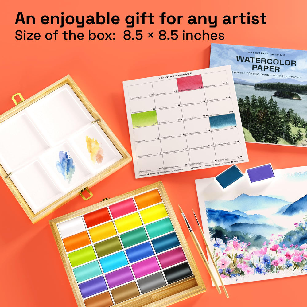 ARTISTRO Hannah M.P watercolor paper pad for washes and layering