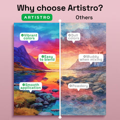 ARTISTRO vivid shades collection provides rich color options for gradients and details.