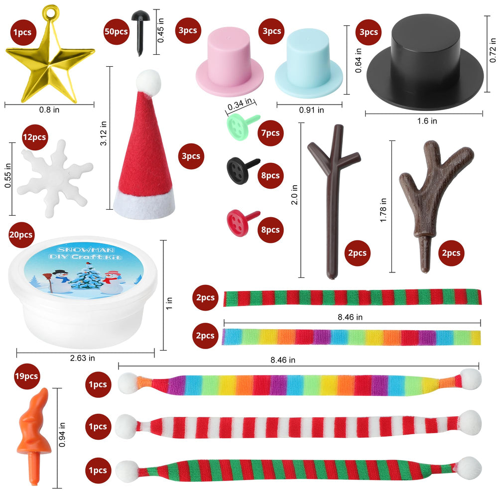 ARTPAR rainbow-colored clay set highlights white, green, brown for snowman scenes