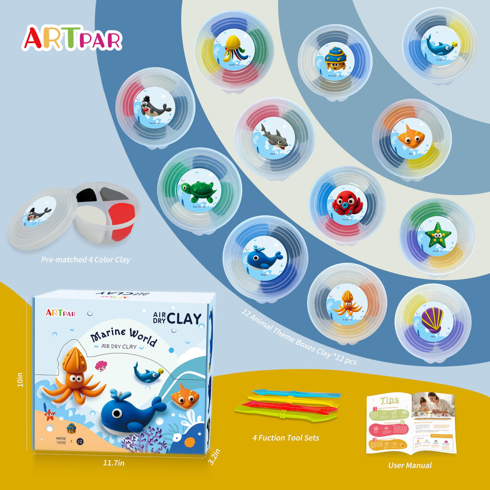 ARTPAR sea animal clay tins showcase variety for imaginative play
