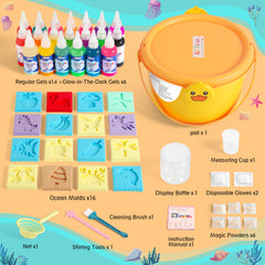 ARTPAR Water Elf Molds with ocean creatures and a display bottle for showcase.