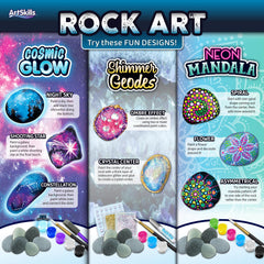 ArtSkills glow-in-the-dark rocks kit shown under dim light for glow effect.