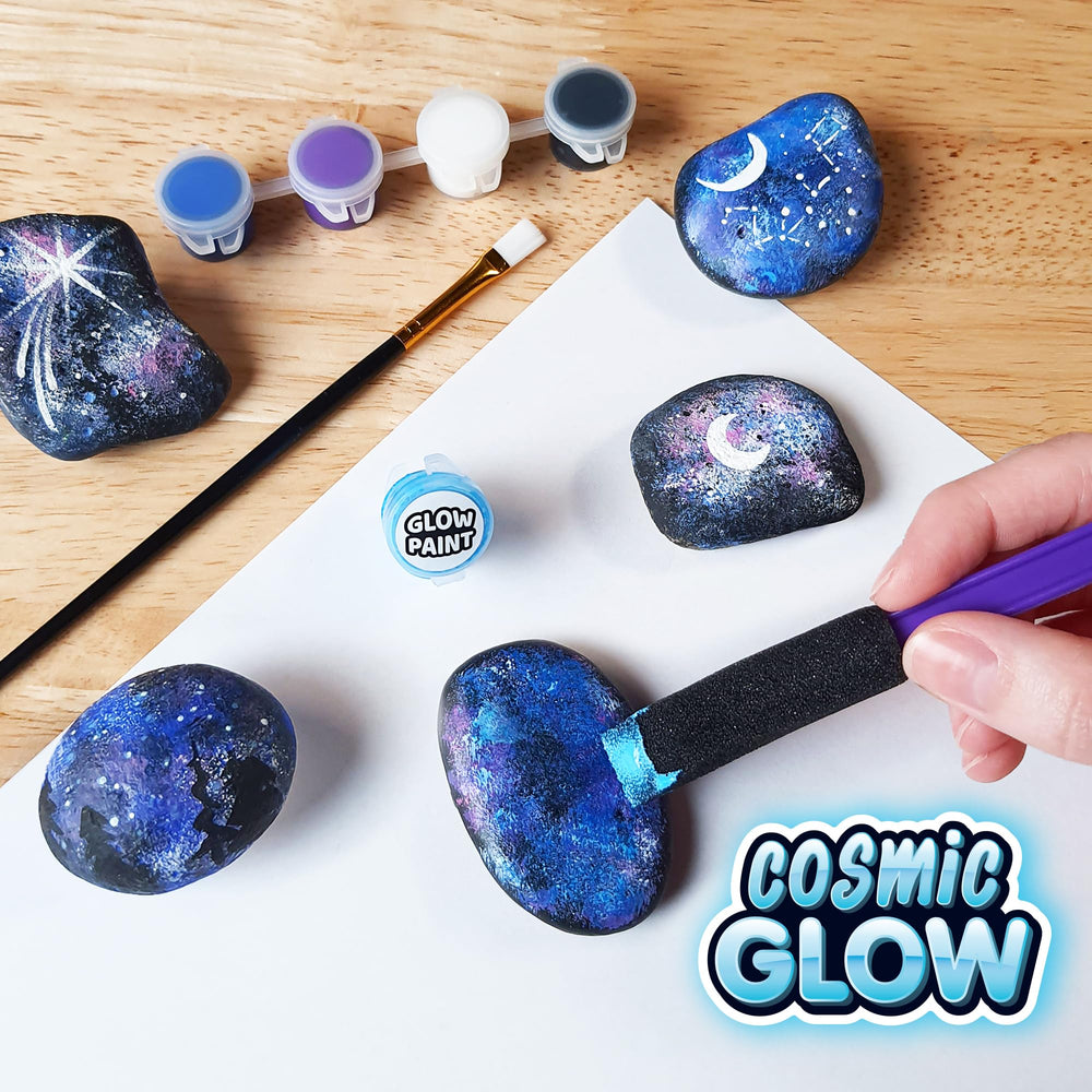 ArtSkills mandala rock art session featuring intricate neon patterns.