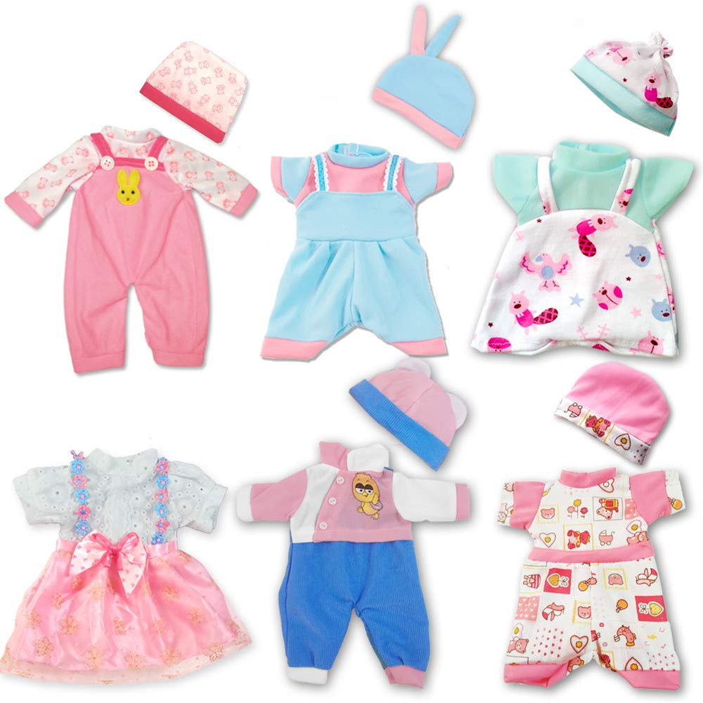 ARTST 12-inch doll jumpsuits for easy dress-up and mix-and-match play.