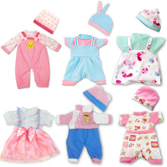 ARTST 12-inch doll jumpsuits for easy dress-up and mix-and-match play.
