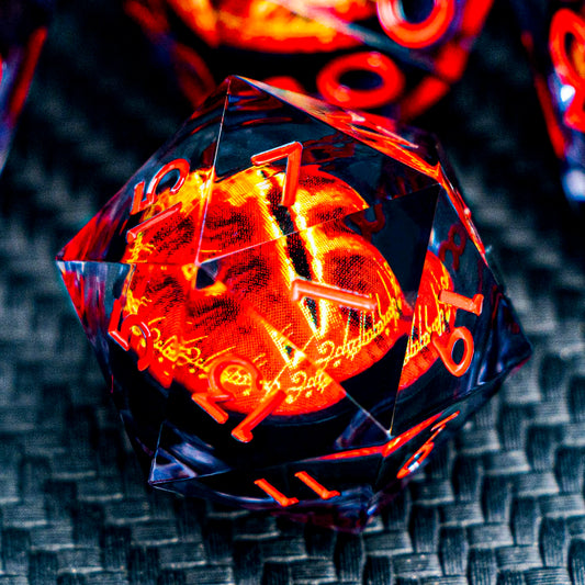 ARUOHHA D&D resin dice with gaze eye liquid core for immersive gameplay