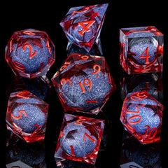 ARUOHHA Liquid Core D&D D12 blood dice with shimmering core effect