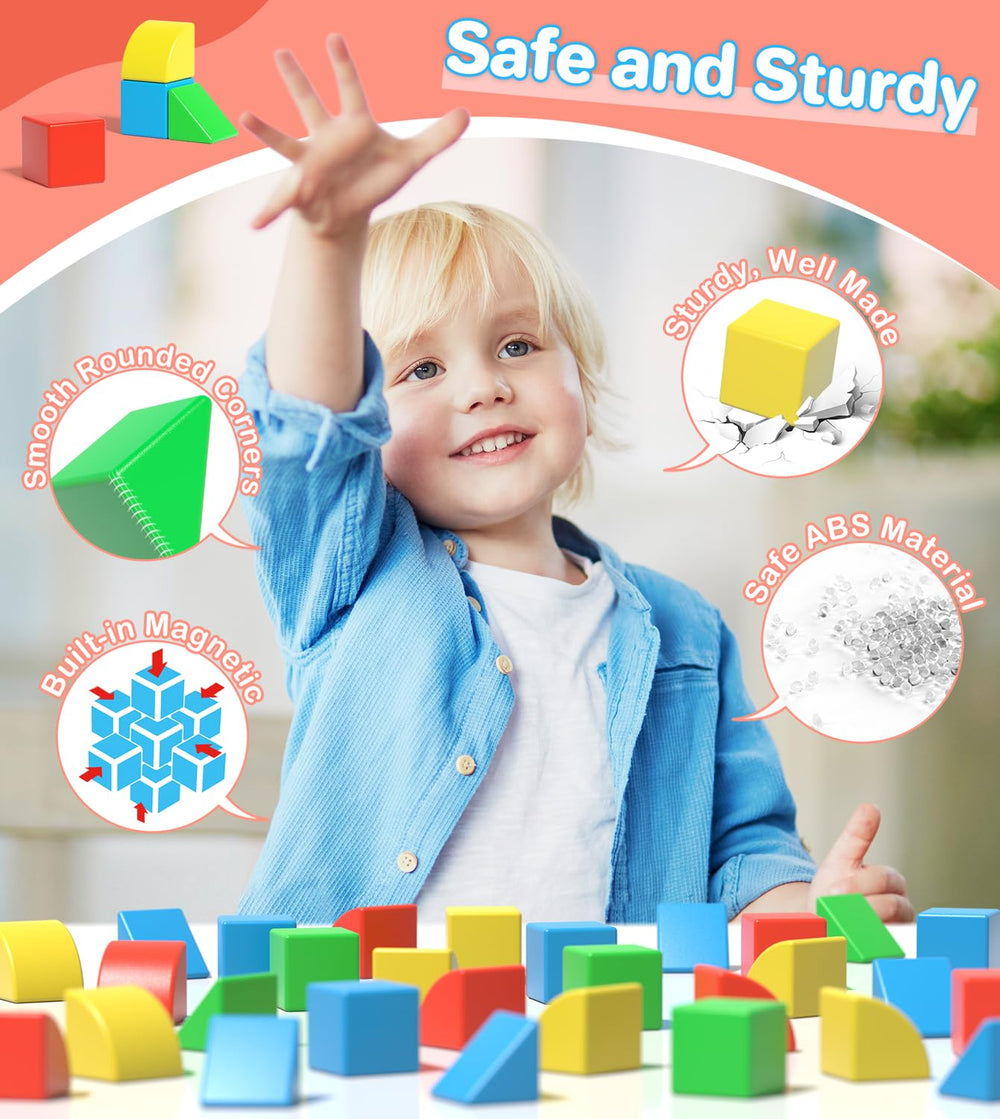 Asago durable ABS blocks resist drops and washing, easing cleanup after energetic building sessions.