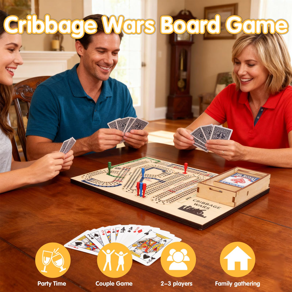 Asaint Cribbage Wars board game crafted from quality wood with artisan finish.