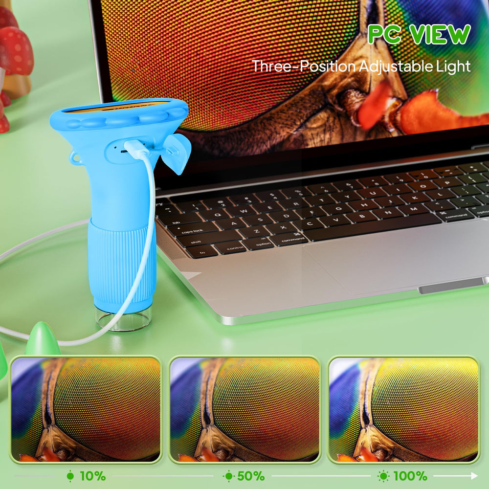 Ashfly Kids Microscope includes detachable screen kit and 50cm lanyard