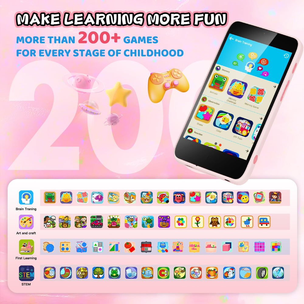 Ashfly Kids Smart Phone offers 210+ learning games to boost math and logic skills.
