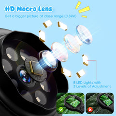 Ashfly 1080P imaging delivers crisp macro details on a bright display.