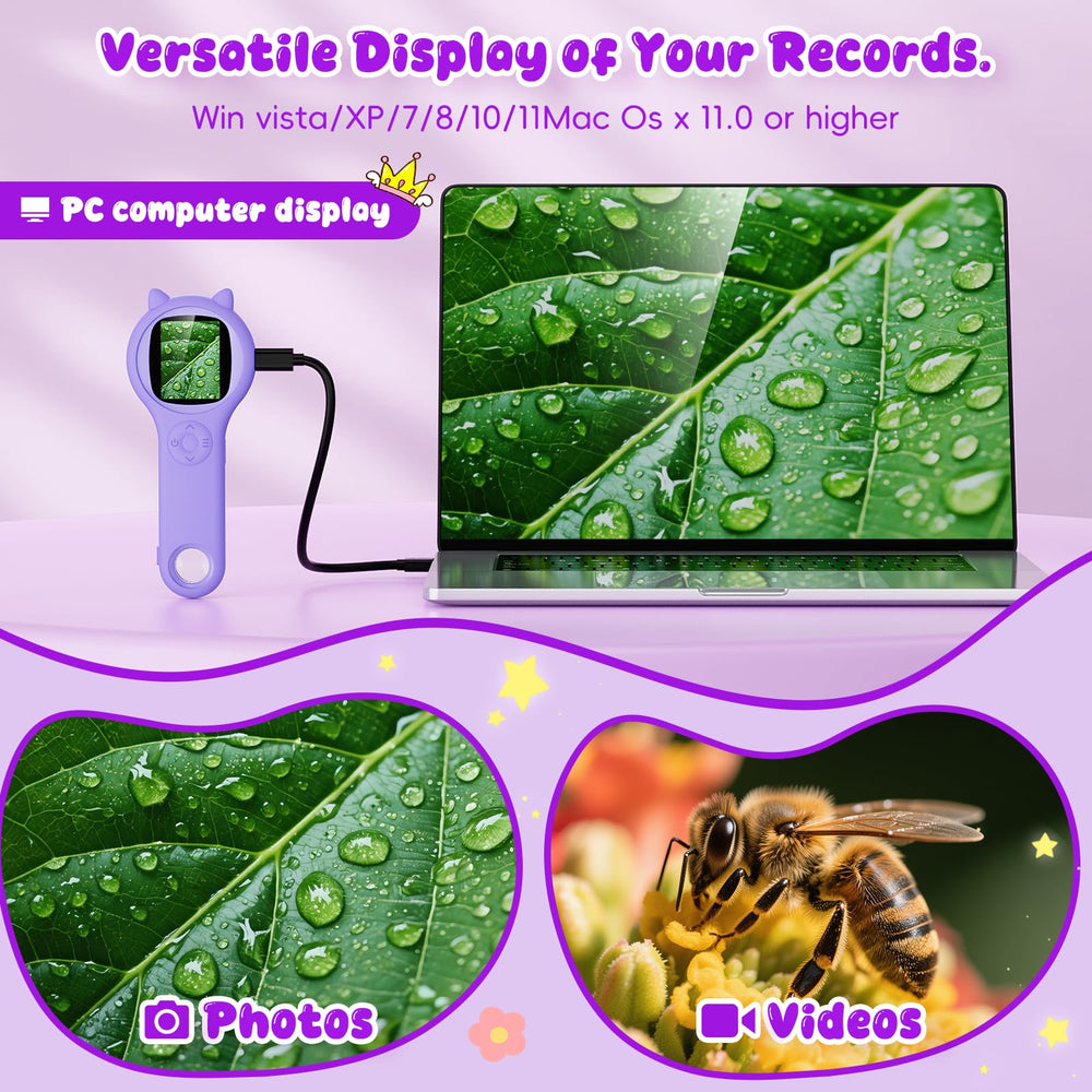 Ashfly 200x magnification lets kids inspect tiny details up close.