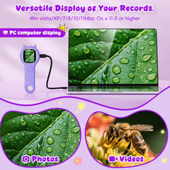 Ashfly 200x magnification lets kids inspect tiny details up close.