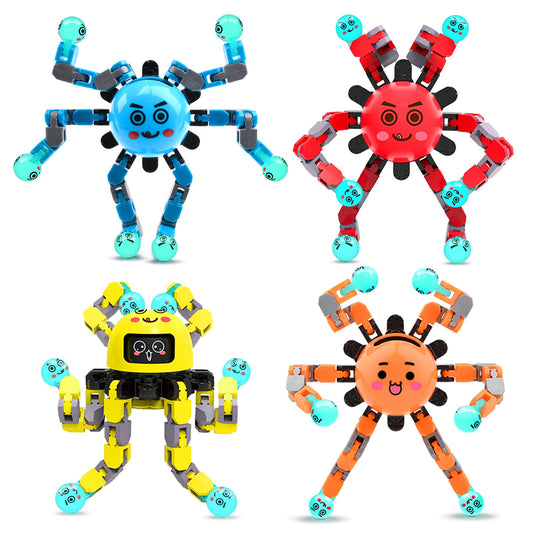 ASIOWELY transformable fidget spinner in four colors for easy stress relief.