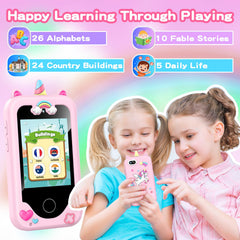 ASIUR education-games screen highlights fables, landmarks, and ABC activities