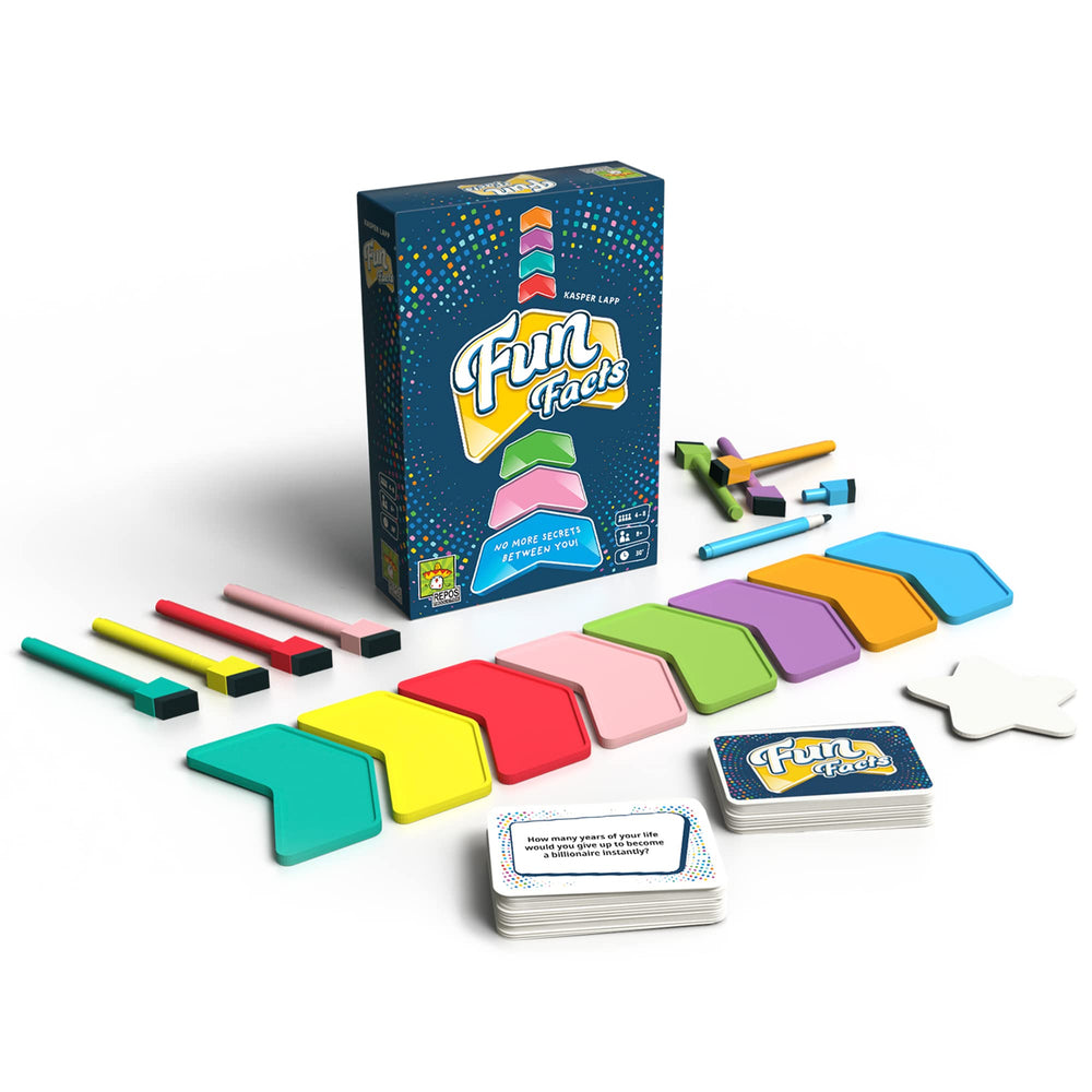 Asmodee Fun Facts players laugh together while learning quirky facts