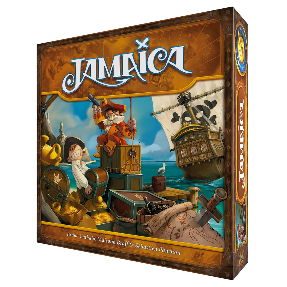 Asmodee Jamaica new edition box art inviting players to start the pirate adventure