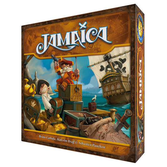 Asmodee Jamaica new edition box art inviting players to start the pirate adventure
