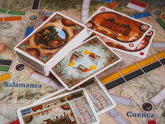 Asmodee Ticket to Ride high speed train bonus token in focus.