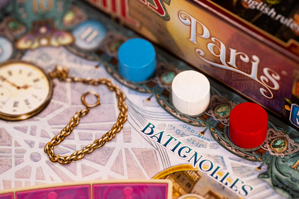 Asmodee Ticket to Ride Paris Montmartre sunset scene evokes cozy family evenings