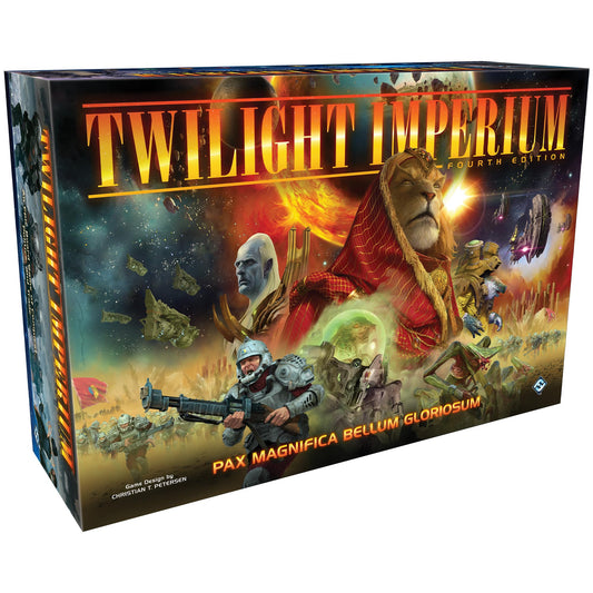 Asmodee Twilight Imperium 4e box front, eye-catching artwork for immersive sci-fi sessions.