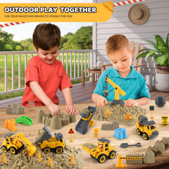 Asoxt buildable trucks set encourages stacking and teamwork