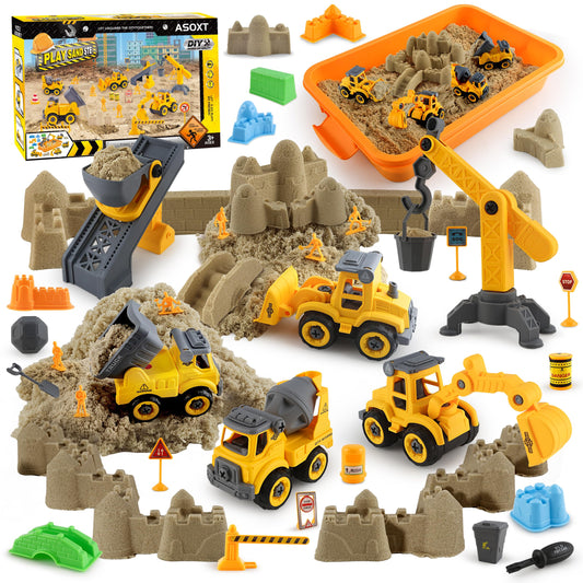 Asoxt construction sensory playset with sand for creative exploration
