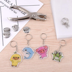 ASTARON hole punch tool included for easy keychains and jewelry making.