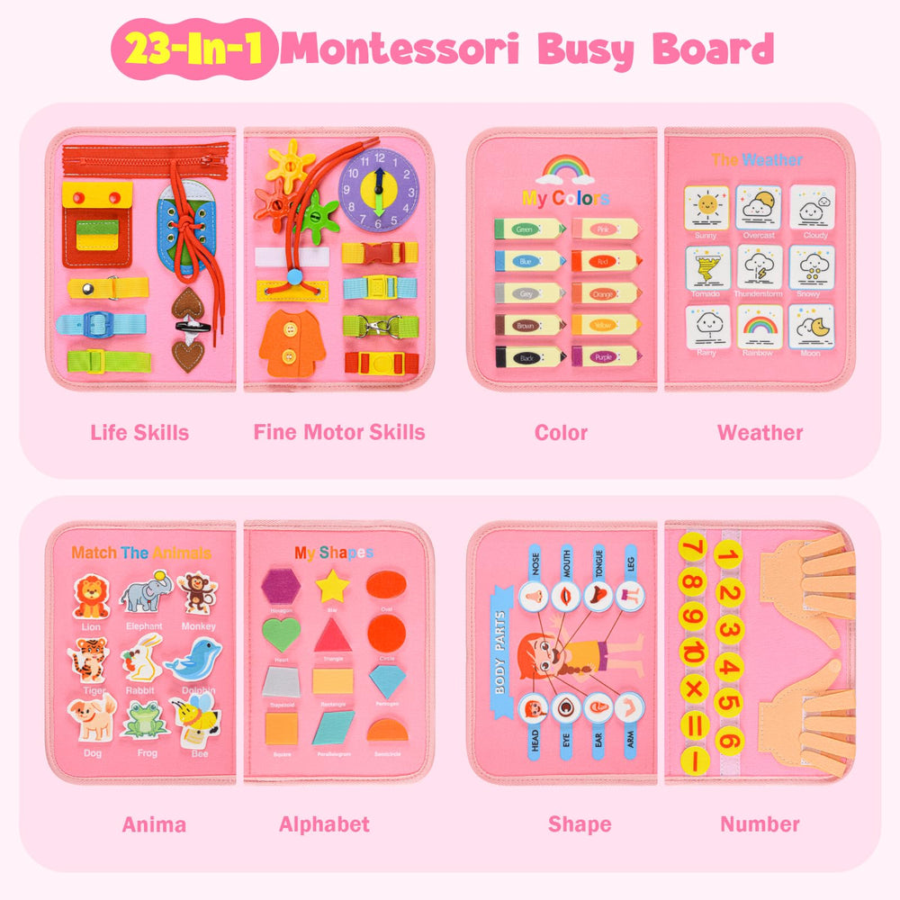 Asten Busy Board zipper and button pages for fine motor strengthening