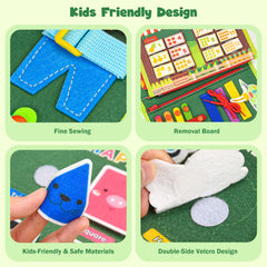 Asten Busy Board color and shape pages support early math and recognition.