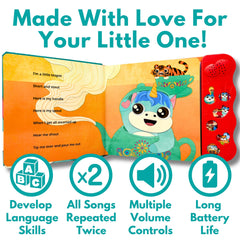 Astro Learns English toddlers' songs play; interactive buttons encourage speech and rhythm
