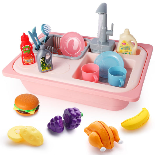 Asweets color-changing kitchen sink toy pink faucet boosts imaginative play and color discovery