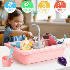 Asweets sink toy features automatic water circulation for realistic, safe water play